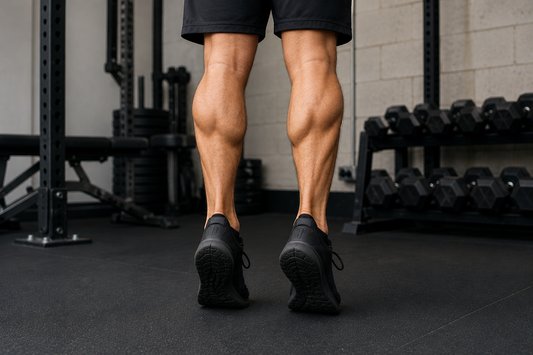 Adult man doing ankle exercises in black workout shoes for standing all day ankle strength and endurance
