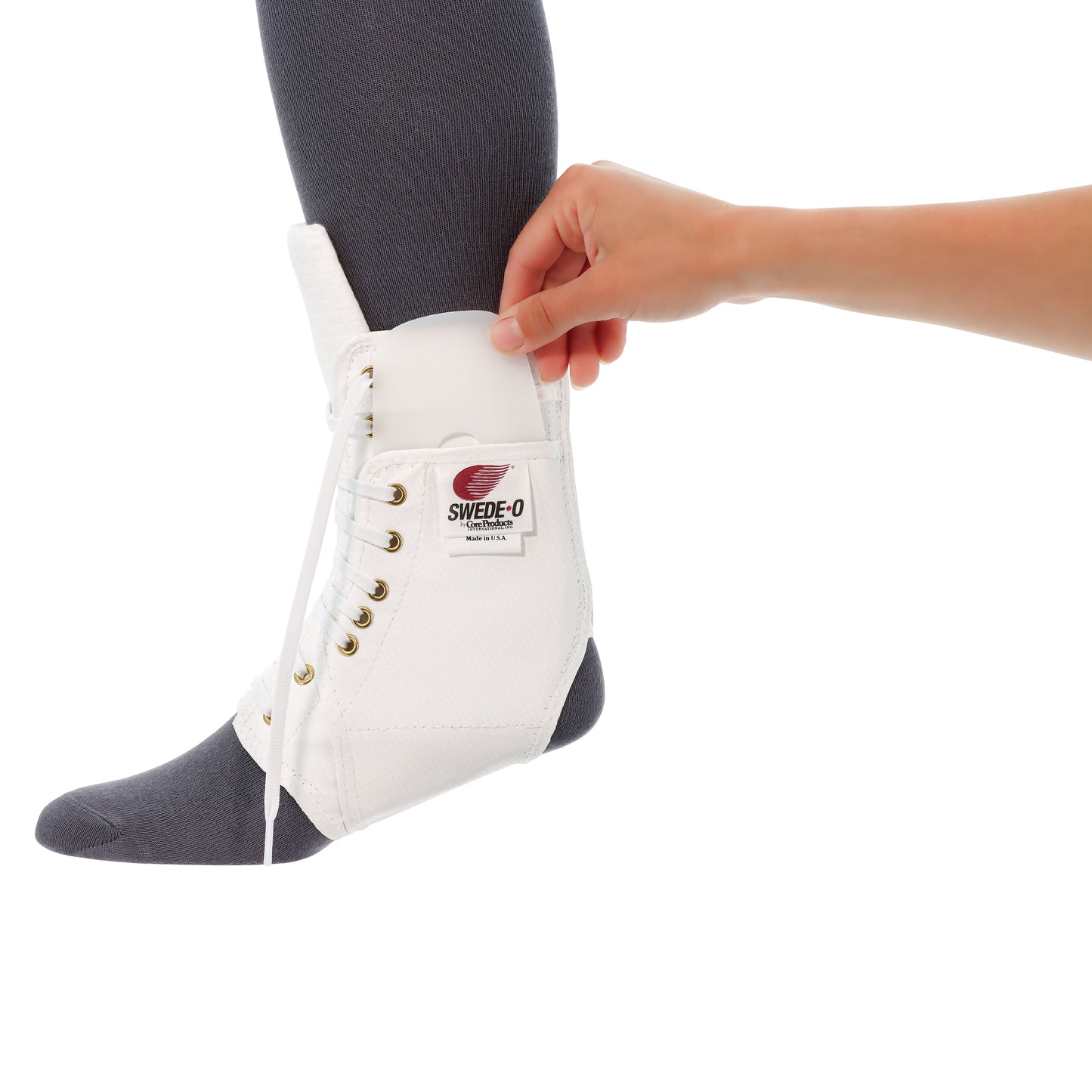 Ankle Support for a Sprain – Swede-O Ankle Lok Brace, Padded Tongue, White