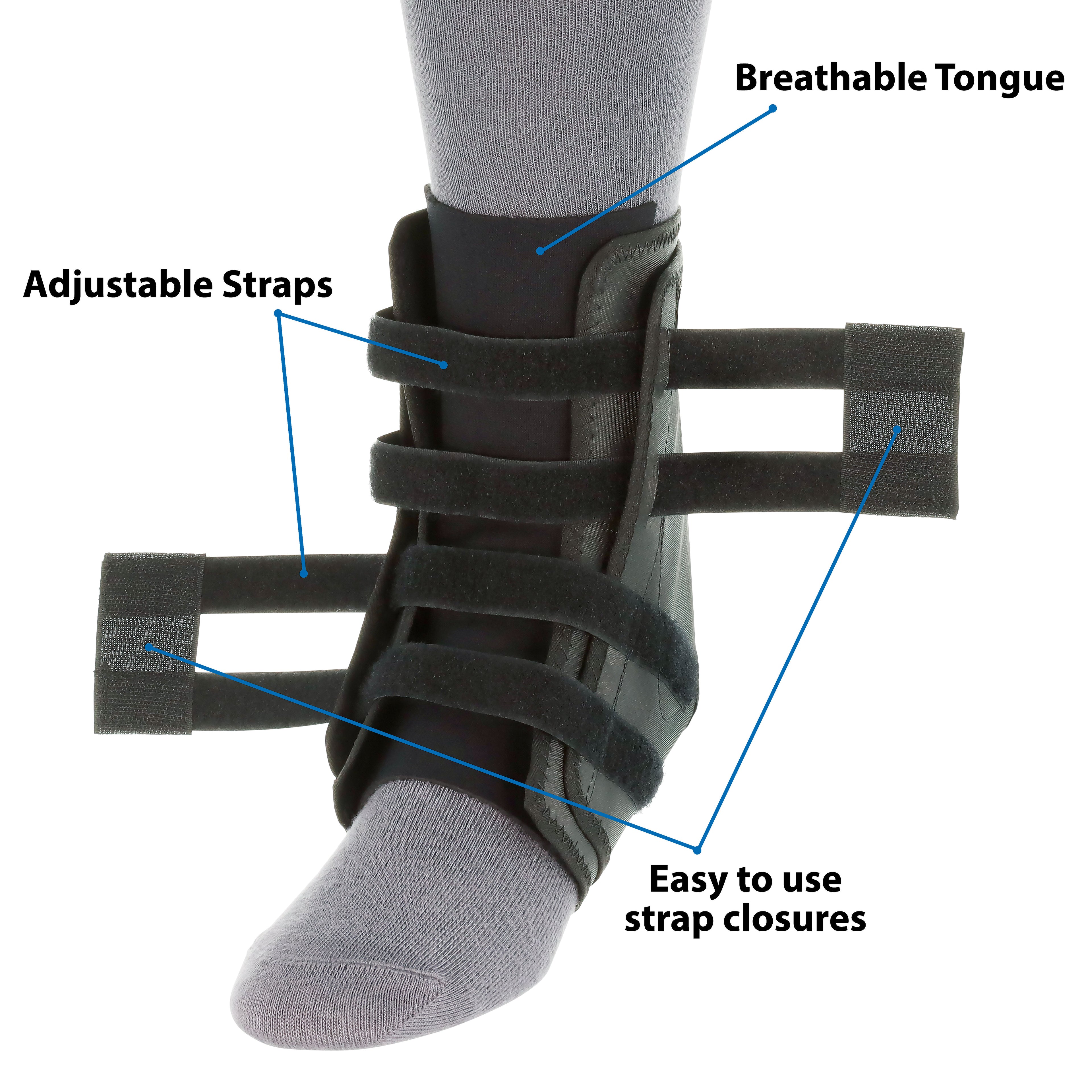 Swede-O Easy Lok hook and loop ankle brace for all day wear and long shifts