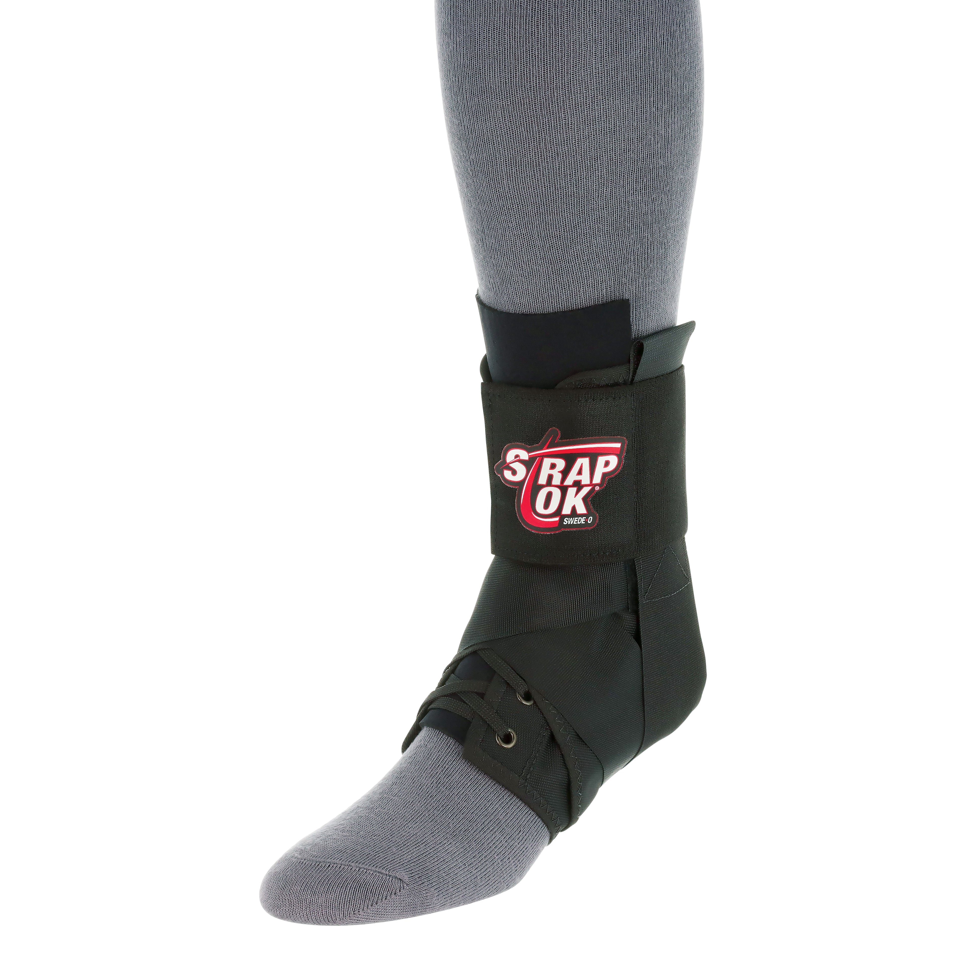 Swede-O Strap Lok black figure 8 ankle brace for sprain recovery and daily support