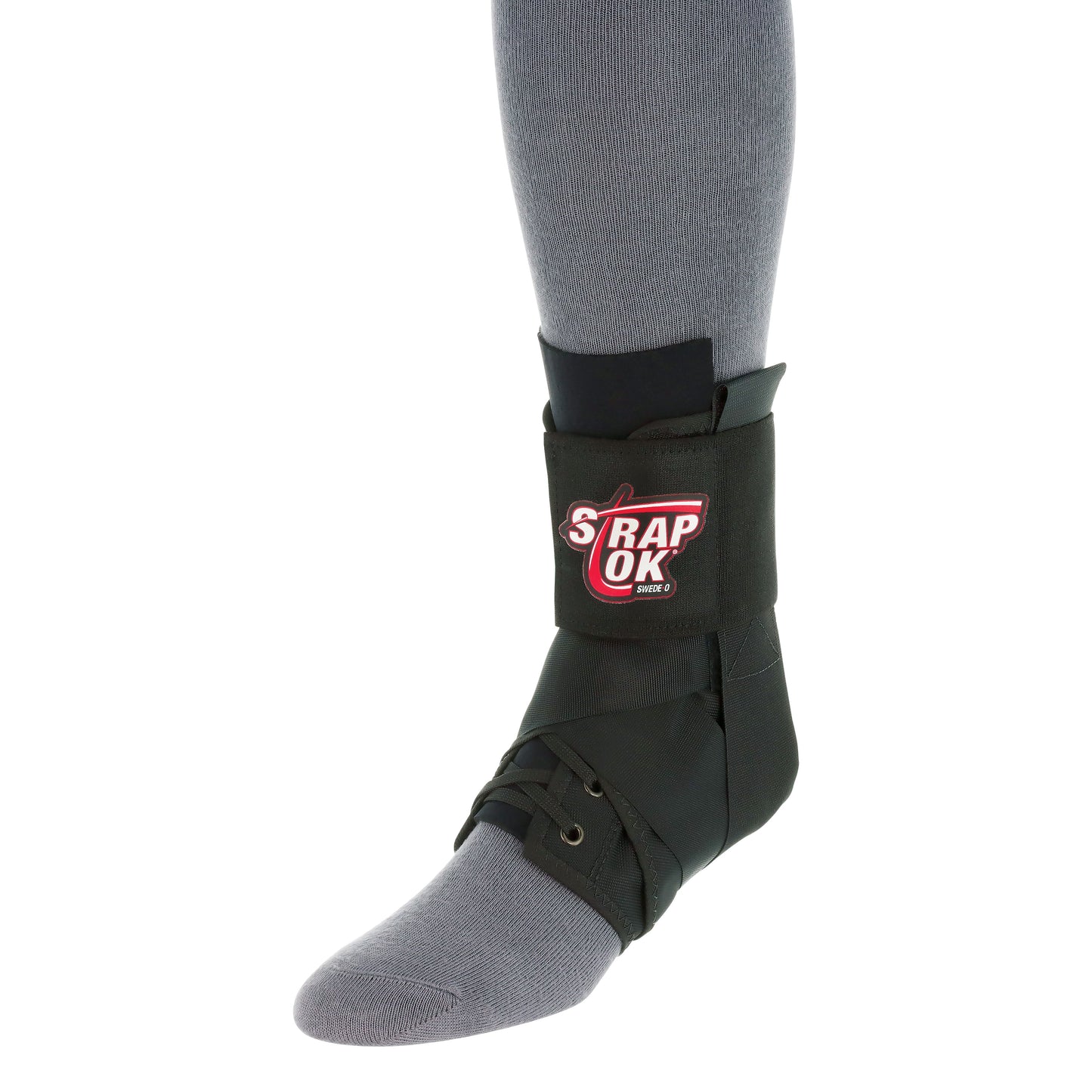 Swede-O Strap Lok black figure 8 ankle brace for sprain recovery and daily support