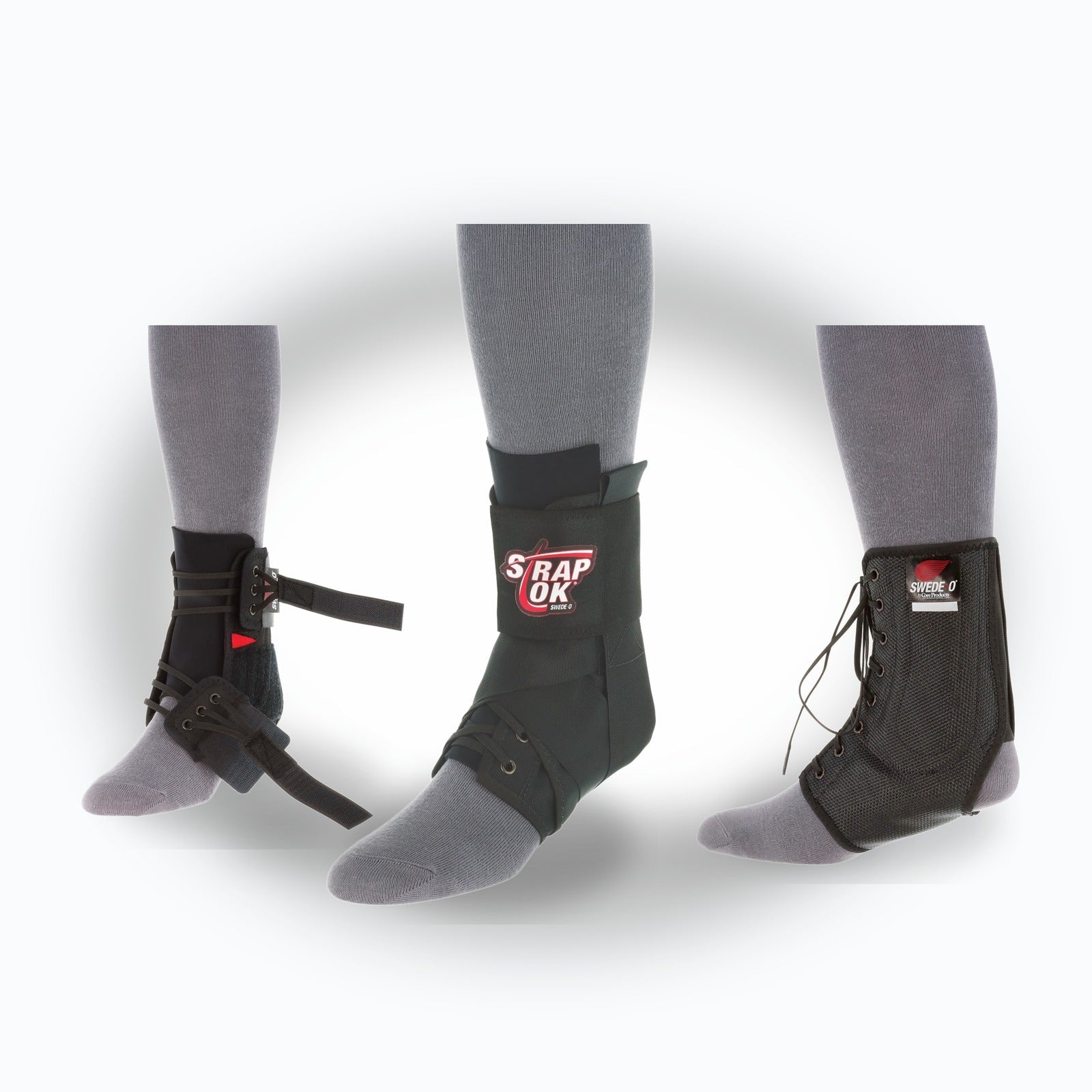 The Comeback Bundle with Swede-O PowerWrap, Strap Lok, and Trim Lok ankle supports