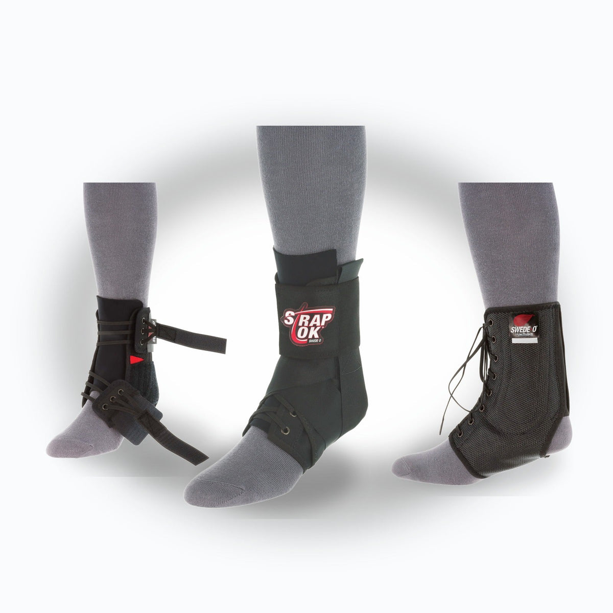 The Comeback Bundle with Swede-O PowerWrap, Strap Lok, and Trim Lok ankle supports