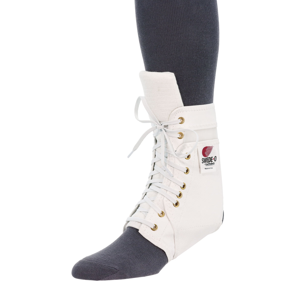 Swede-O Ankle Lok (Padded Tongue) lace-up ankle brace with removable stabilizers for sprain recovery