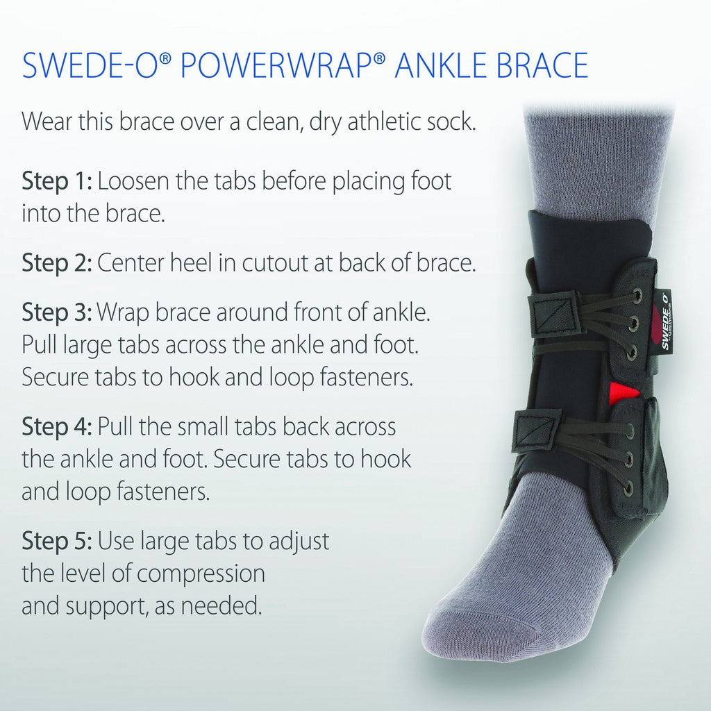 Swede-O PowerWrap ankle compression wrap application view