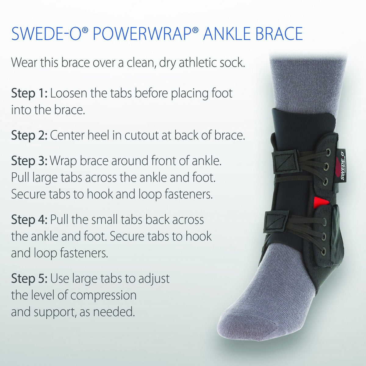 Swede-O PowerWrap ankle compression wrap application view
