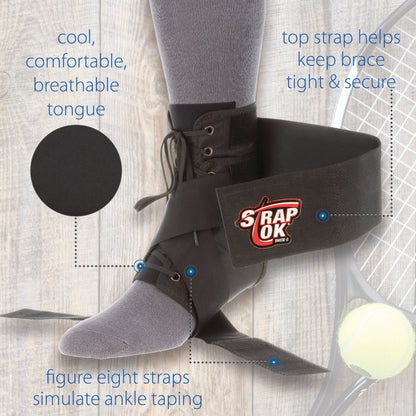 Closeup of the Swede-O Strap Lok ankle brace padded tongue