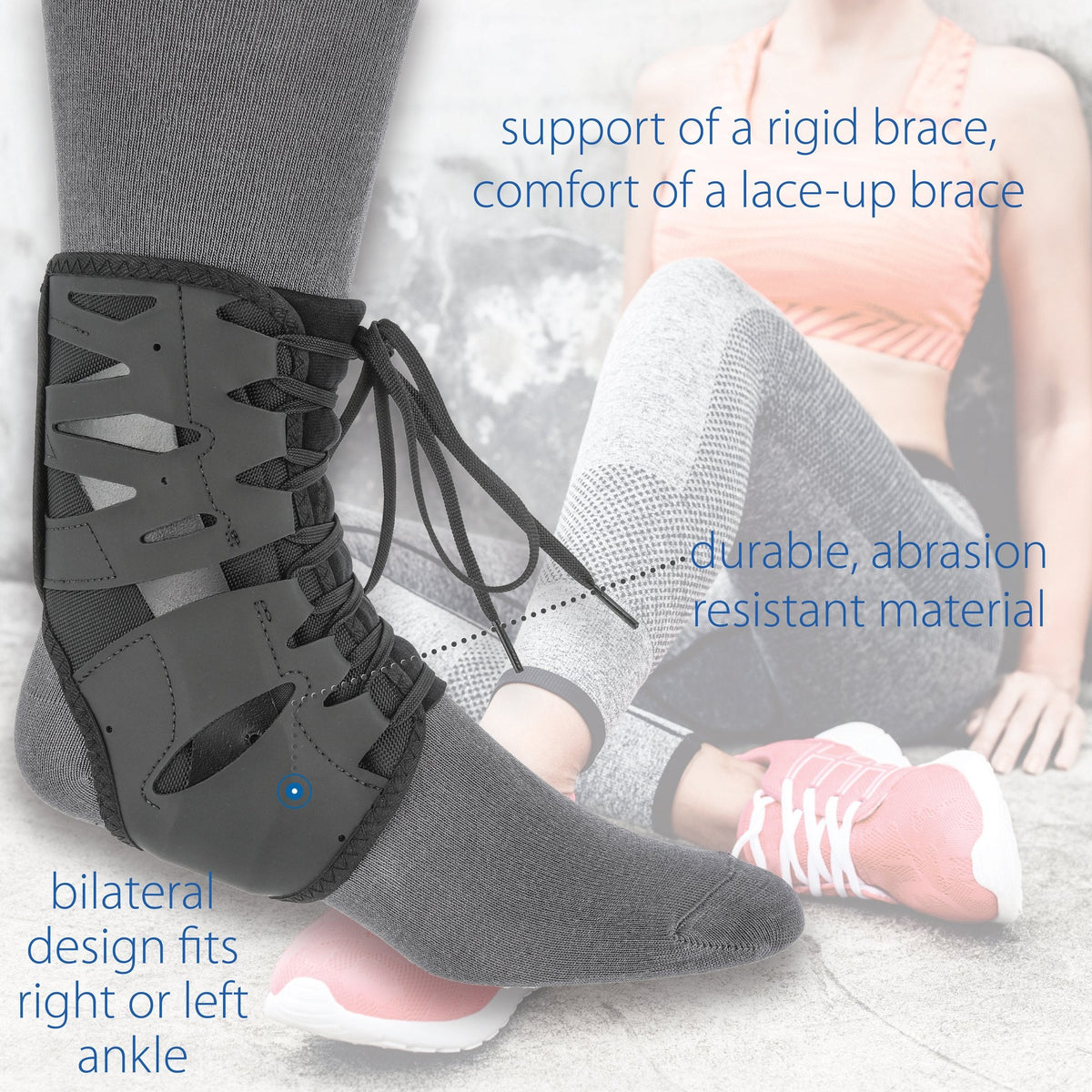 Closeup of Swede-O Tarsal Lok ankle brace fabric