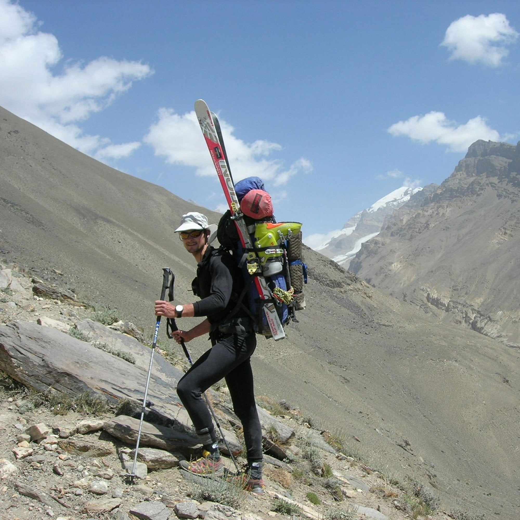 Swede-O Tarsal Lok ankle brace worn while hiking on uneven terrain